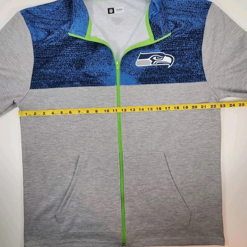 NFL‎ Team Aperral Seattle Seahawks Mens L Zip Up Sweatshirt Football